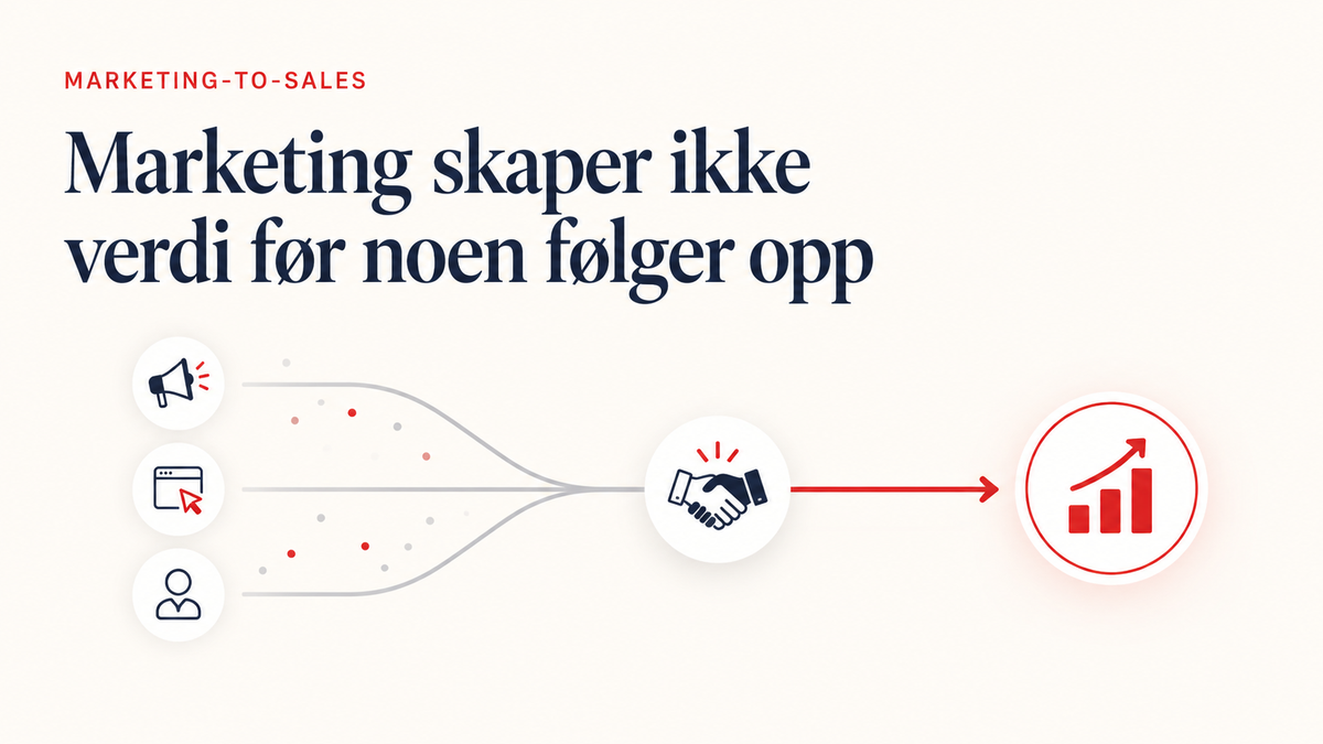 Marketing skaper ikke verdi før noen følger opp – fra synlighet og leads til oppfølging og kommersiell verdi